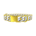 Silver Chain Yellow Dog Collar - metal gold
