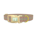 Geometric Zigzag Dog Collar - plastic gold