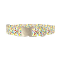 Confetti Pattern Dog Collar - metal silver