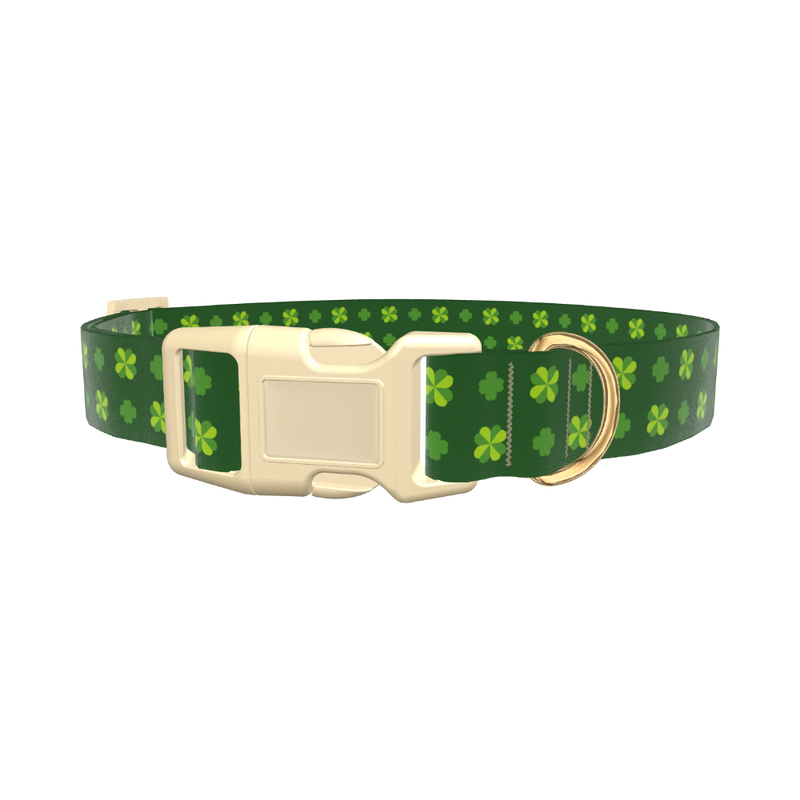 Dark Clover Dog Collar - plastic silver