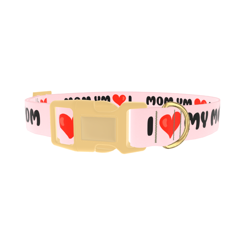 Heart Love Dog Collar - plastic gold