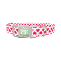 Pink Radiant Heart Dog Collar - plastic silver