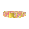 Floral Gerberas Dog Collar - metal gold