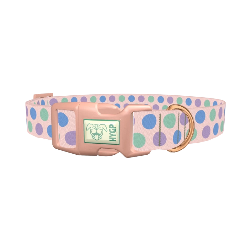 Pastel Polka Dot Dog Collar - plastic rose gold