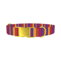 Hexagon Stripe Dog Collar - metal gold