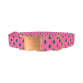 Pink Xmas Tree Dog Collar - metal rose gold