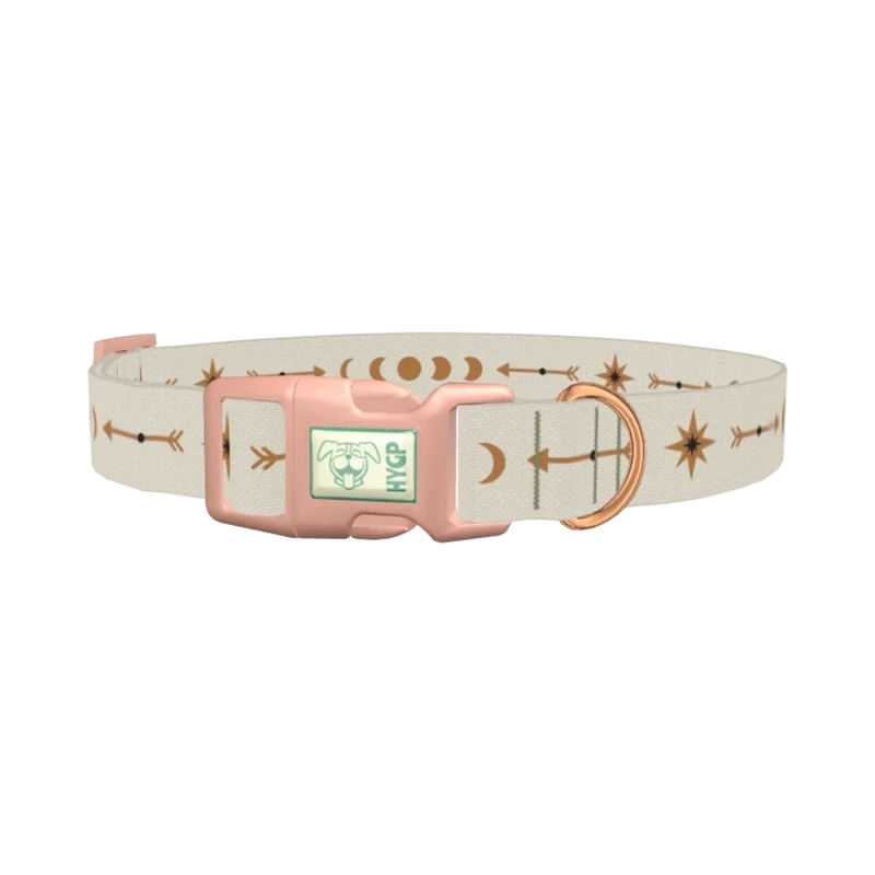 Geometric Moon Phase Dog Collar - plastic rose gold