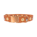 Retro Mushroom Flower Dog Collar - metal rose gold