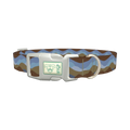 Geometric Landscape Dog Collar - plastic silver