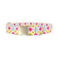 Retro Pop Heart Dog Collar - metal silver