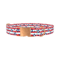Patriotic Stripes Stars Dog Collar - metal rose gold