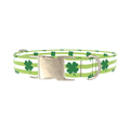 Clover Stripe Dog Collar - metal gold