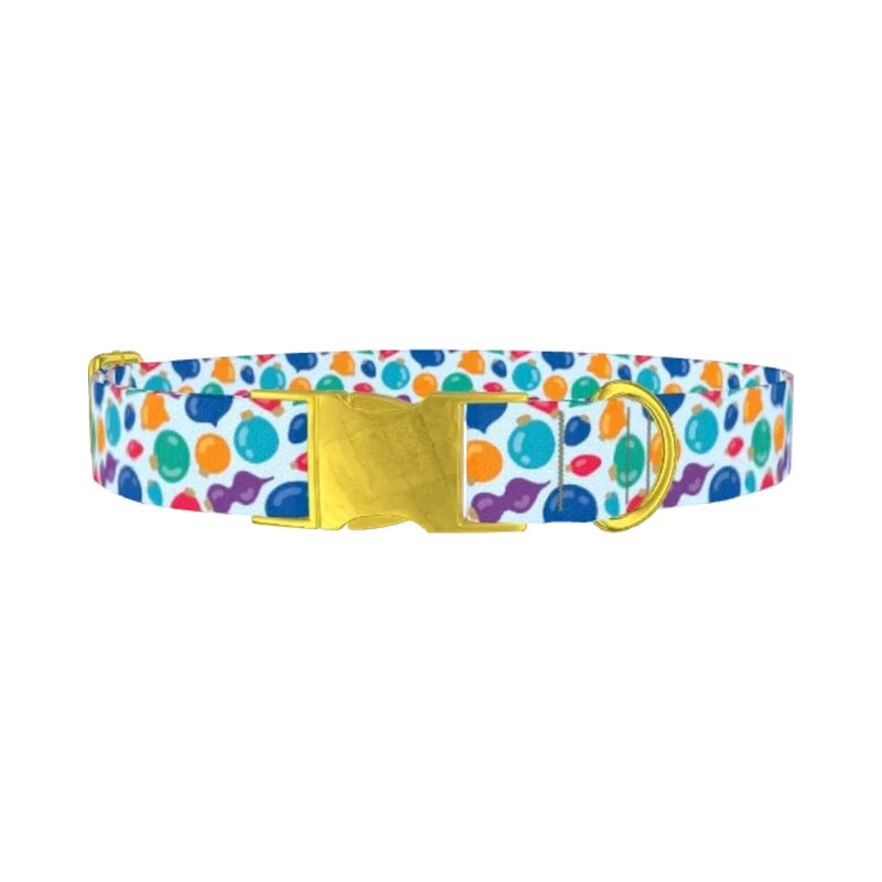 Christmas Ornaments Dog Collar - metal gold