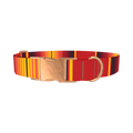 Mexican Red Stripe Dog Collar - metal rose gold