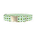 Dotted Clover Line Dog Collar - metal silver