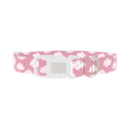 Pink Cloud Sketch Dog Collar - plastic silver