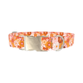 Retro Flower Burst Dog Collar - metal silver