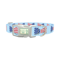 Patriotic Bowtie Dog Collar - plastic silver