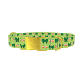 St. Patrick's Day Bow Dog Collar - metal gold