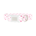 Pink Bunny Floral Dog Collar - plastic silver