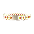 Geometric Polka Dot Dog Collar - metal silver