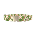Baseball Pattern Dog Collar - metal silver