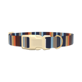Striped Geometric Dog Collar - plastic silver