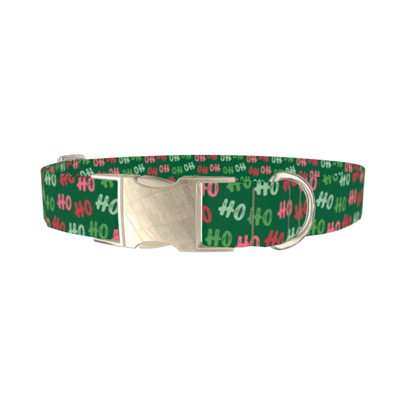Christmas HoHo Dog Collar - metal silver