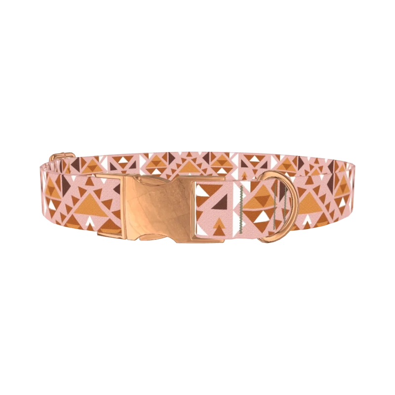 Tribal Triangle Dog Collar - metal rose gold