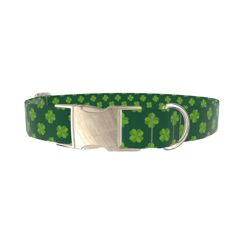 Chevron Clover Dog Collar - metal gold