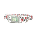 Cross Stitch Floral Dog Collar - plastic silver