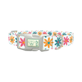 Floral Sketch Dog Collar - plastic silver