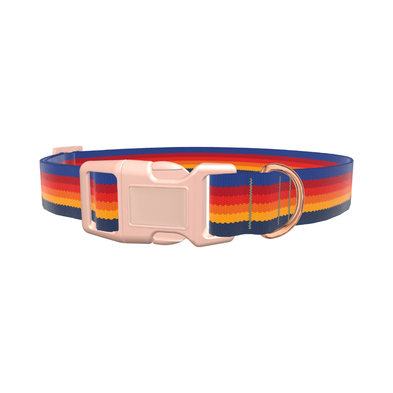 Geometric Stripes Dog Collar - plastic gold