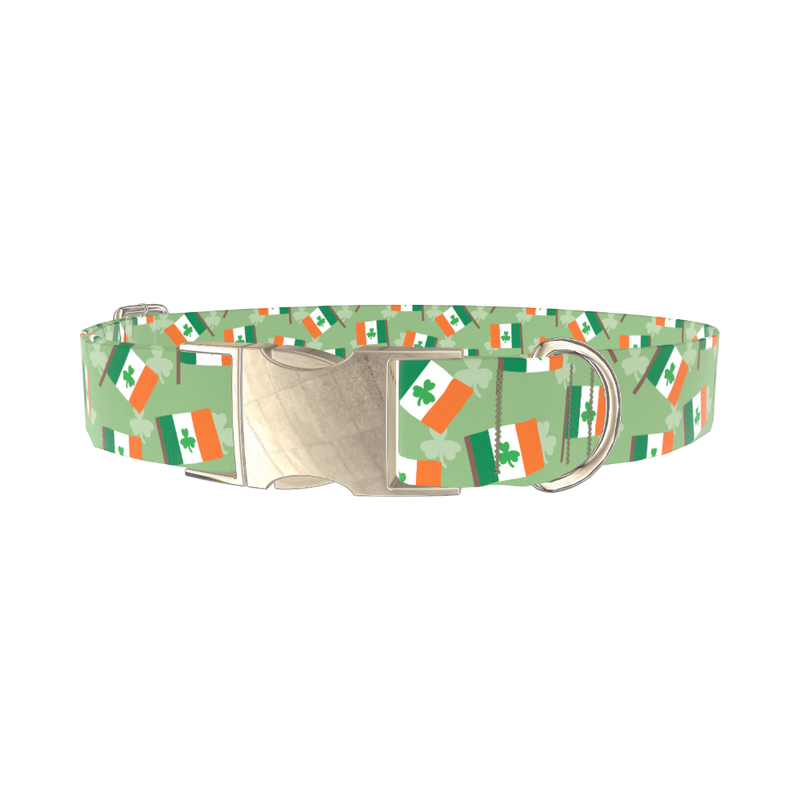 St. Patrick's Flag Dog Collar - metal gold