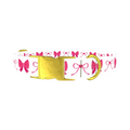 Pink Heart Bow Dog Collar - metal gold