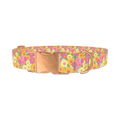 Floral Gerberas Dog Collar - metal rose gold