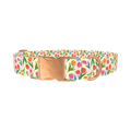 Floral Tulip Stripes Dog Collar - metal rose gold