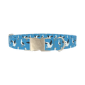 Seagull Pattern Dog Collar - metal silver