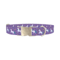 Purple Unicorn Fantasy Dog Collar - metal silver