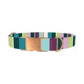 Striped Pattern Dog Collar - metal rose gold