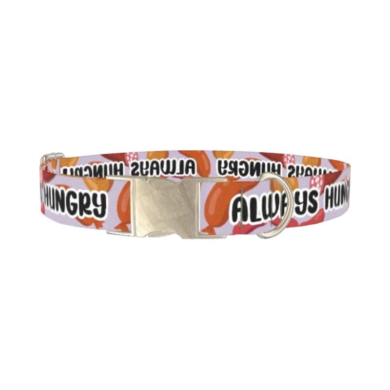Meat Lover Dog Collar - metal silver