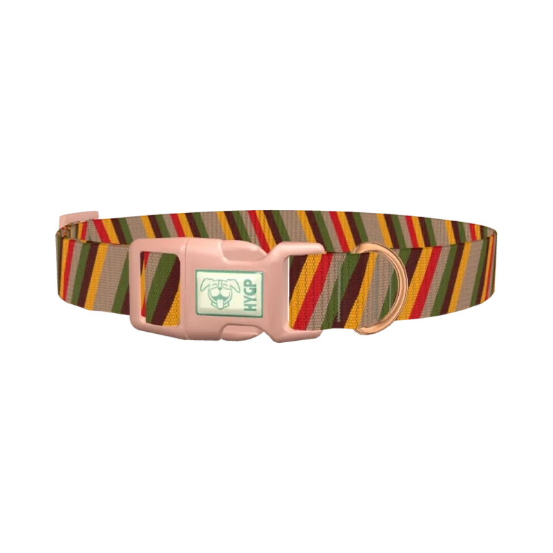Geometric Striped Dog Collar - plastic rose gold