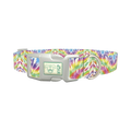 Multicolor Tie-Dye Dog Collar - plastic silver