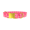 Valentine Love Heart Dog Collar - metal rose gold