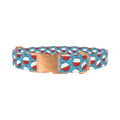 Red Bobber Pattern Dog Collar - metal rose gold