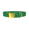 Green Christmas Tree Dog Collar - metal gold