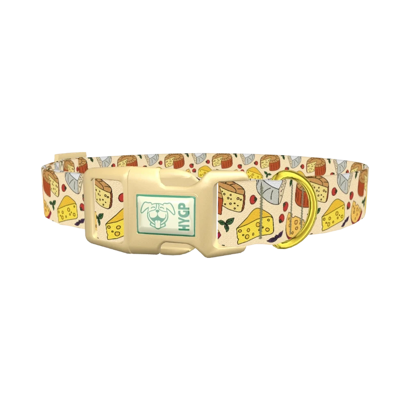 Cheese and Tomato Dog Collar - plastic gold