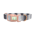 Grey Snake Scale Dog Collar - plastic rose gold