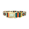 Tribal Geometric Stripes Dog Collar - plastic gold