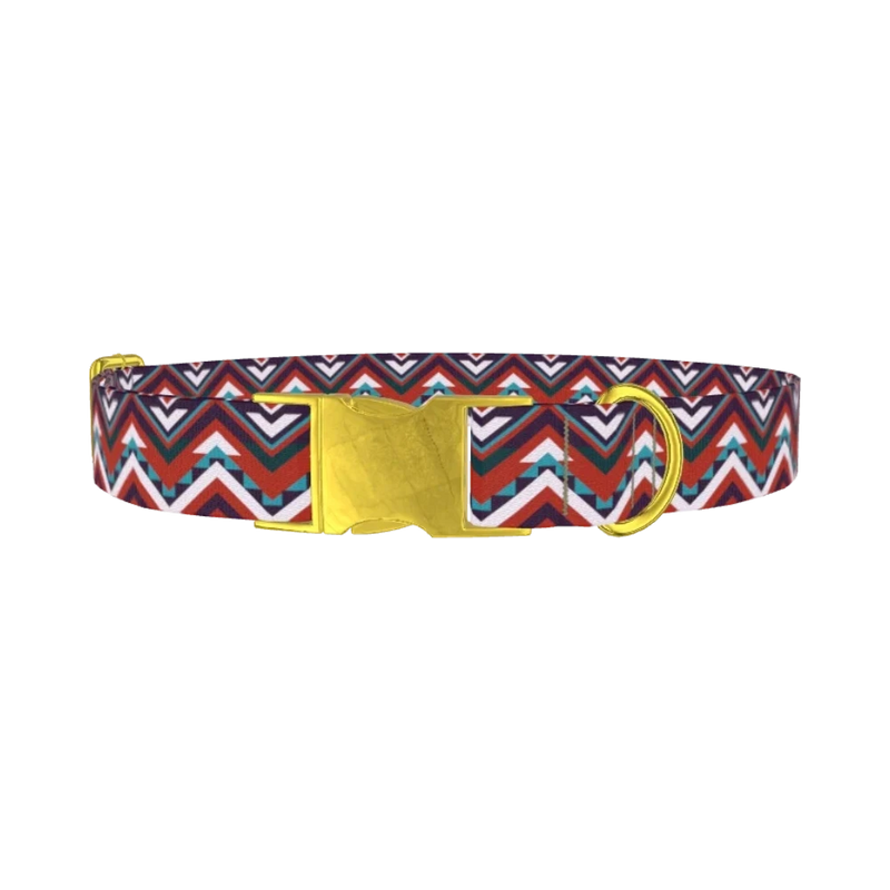 Geometric Triangle Dog Collar - metal gold